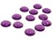 12 19mm Faceted Round Flatback Purple Plastic Vintage Cabochons